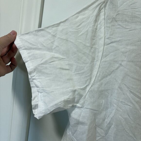 BELLA AMORE 100% Linen Made in Italy Summer Blouse in white size ?XL - Picture 6 of 13